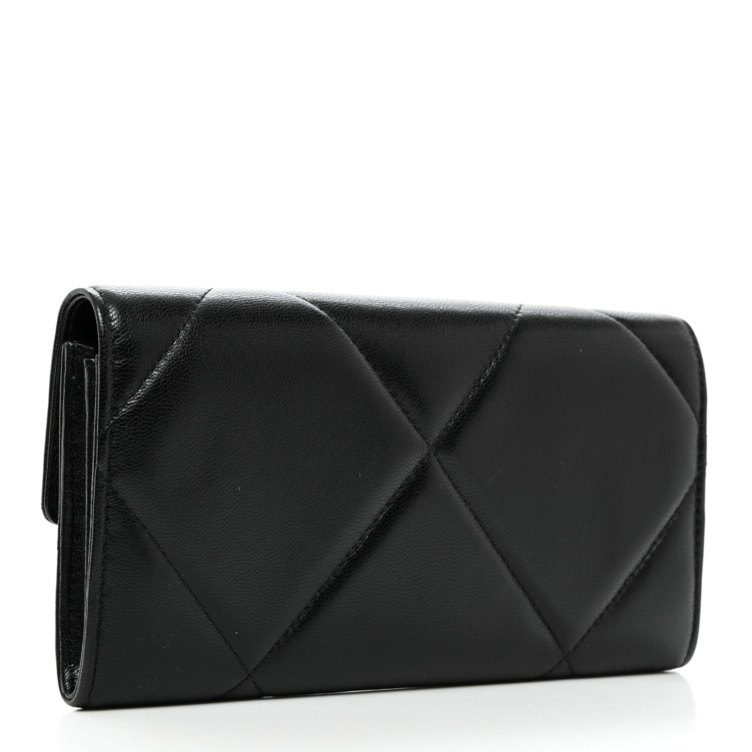 Chanel Lambskin Quilted Chanel 19 Flap Wallet Black 4 of 9