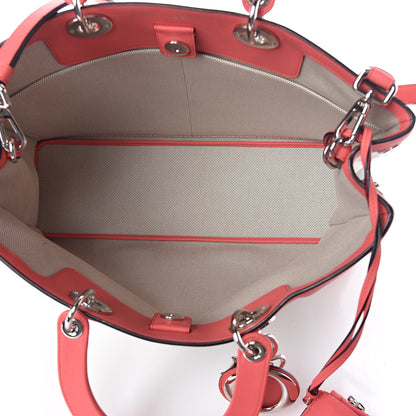 Christian Dior Canvas Calfskin Large Diorissimo Tote Coral 6 of 9