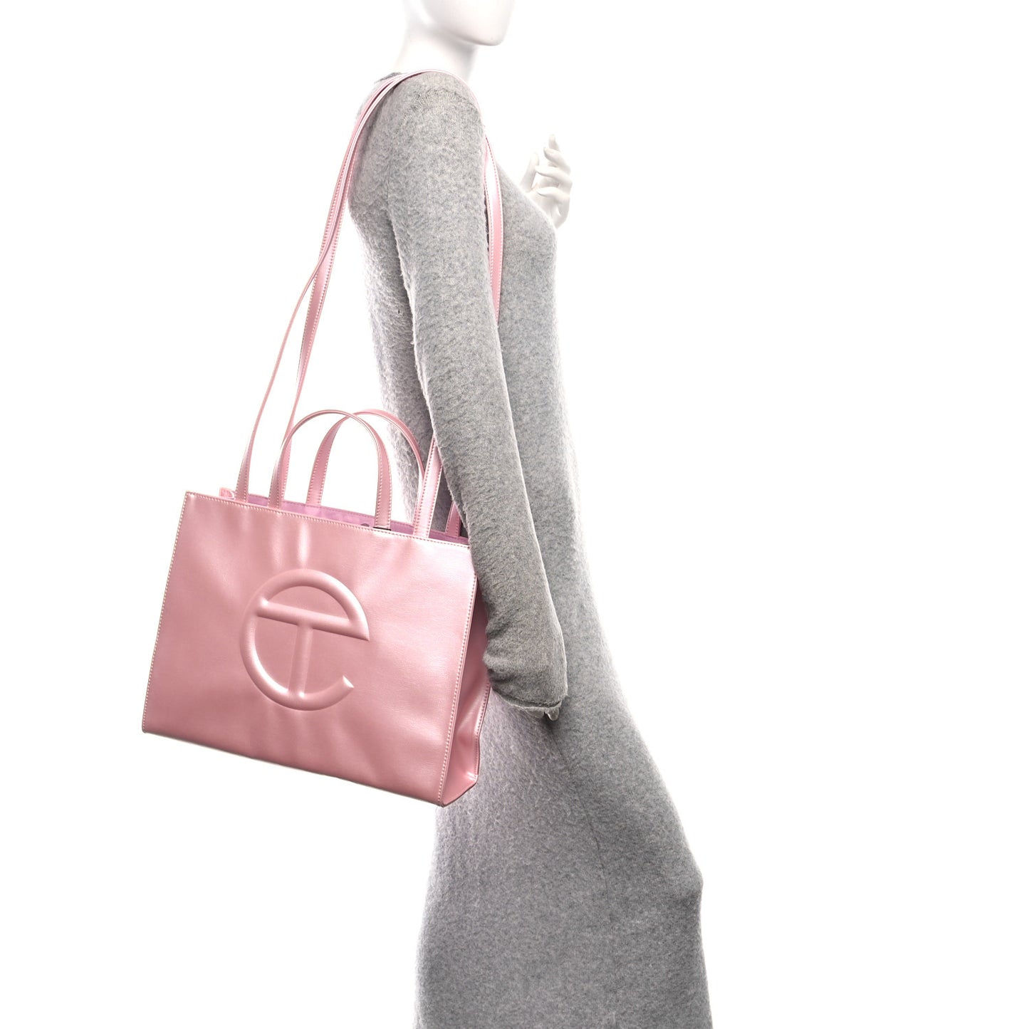 Metallic Vegan Leather Medium Shopping Bag Ballerina