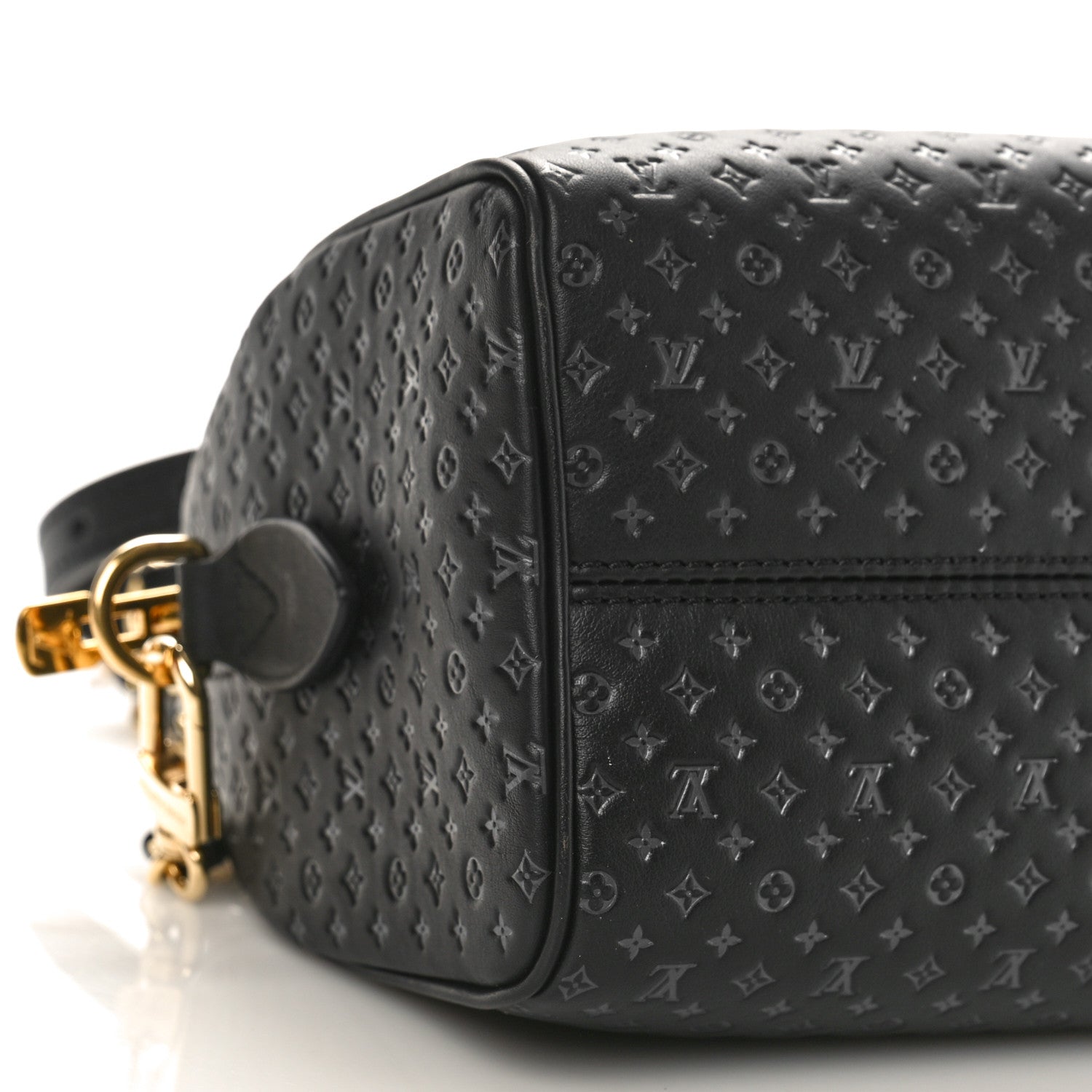 Louis Vuitton Calfskin Nanogram Embossed Speedy 20 Black 7 of 8