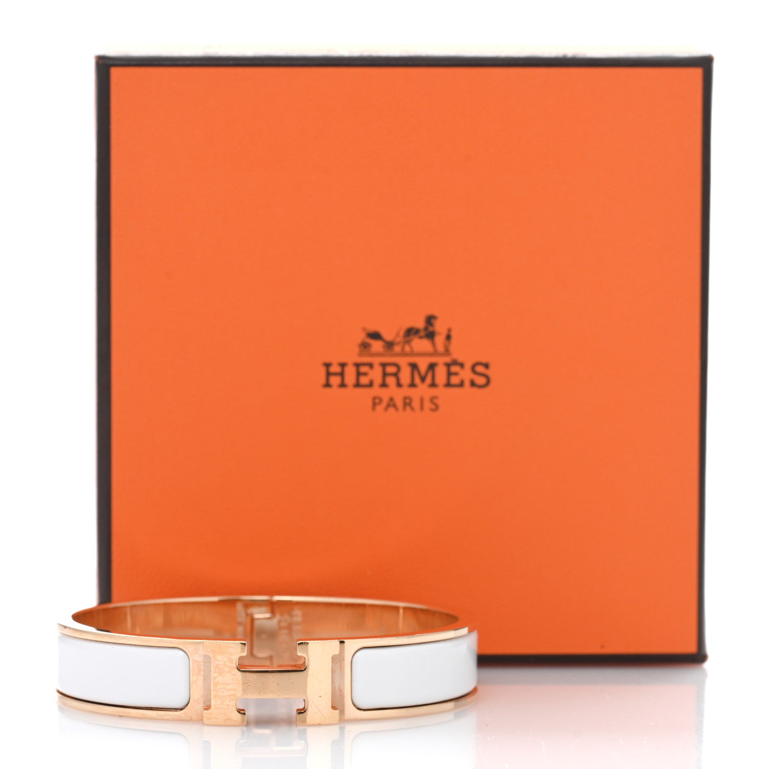 Hermes Enamel Narrow Clic Clac H Bracelet PM White 5 of 5