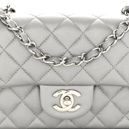 Chanel Metallic Lambskin Quilted Mini Rectangular Flap Silver 8 of 12