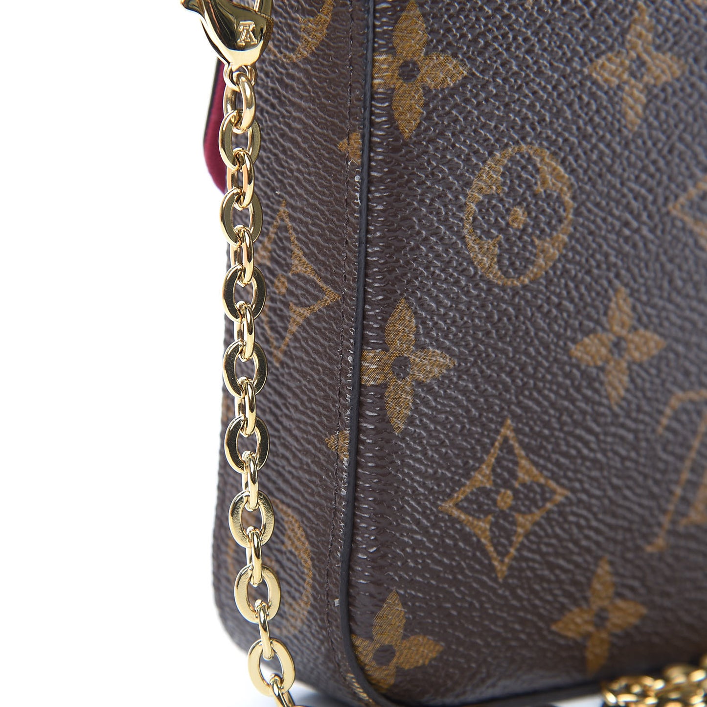 Monogram Pochette Felicie Chain Wallet Fuchsia
