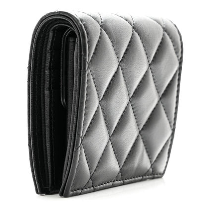Chanel Lambskin Quilted CC Compact Bifold Wallet Black 3 of 8