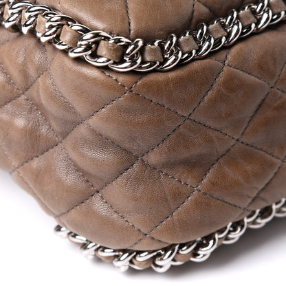 Chanel Washed Lambskin Quilted Maxi Chain Around Flap Taupe 8 of 10