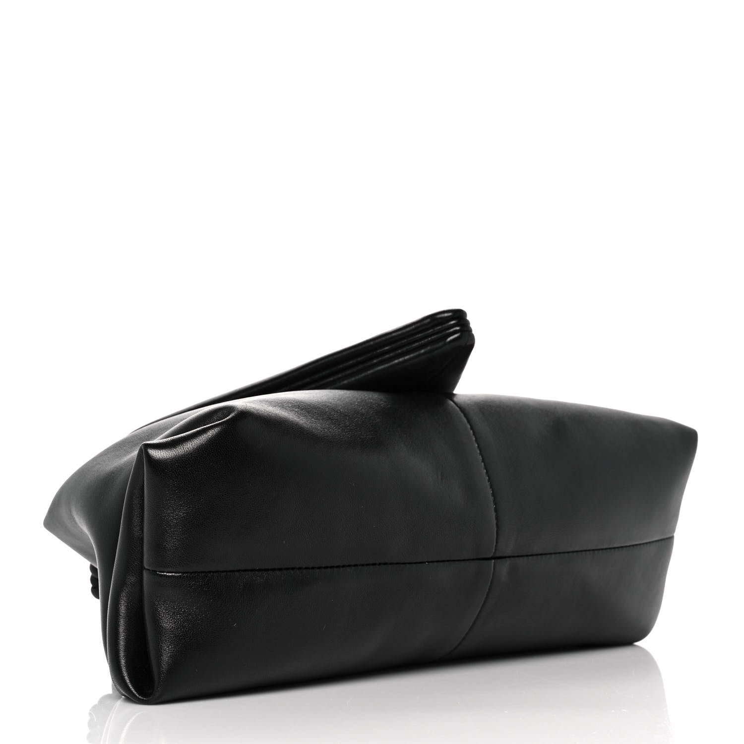 Bottega Veneta Lambskin BV Trine Clutch Black 4 of 10