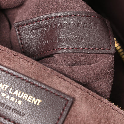 Saint Laurent Grained Deerskin Bea Tote Dark Currant 7 of 10