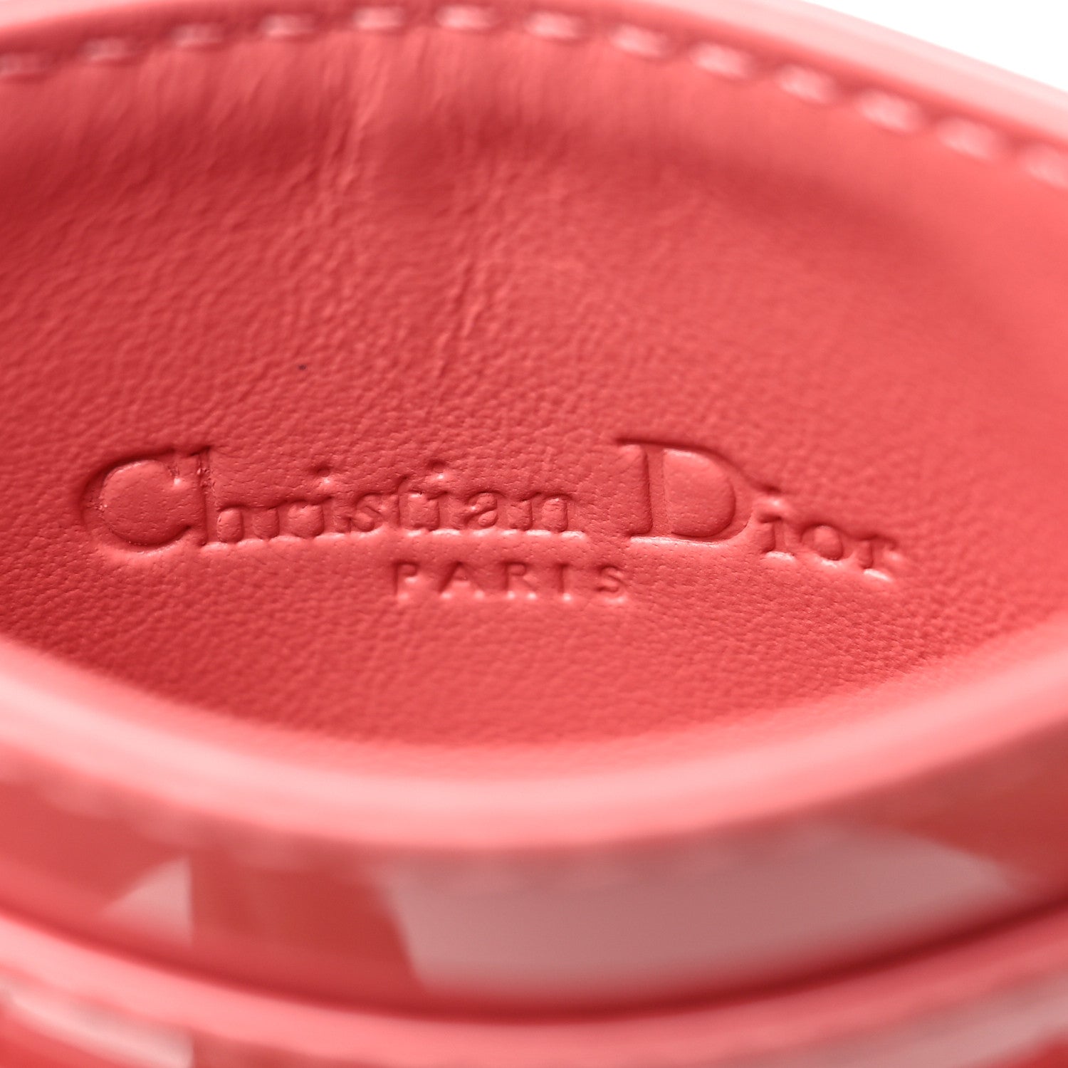 Christian Dior Patent Cannage Lady Dior Five-Slots Card Holder Peach Blossom 6 of 9