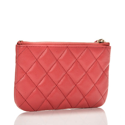 Chanel Caviar Quilted Small Cosmetic Case Dark Pink 3 of 7