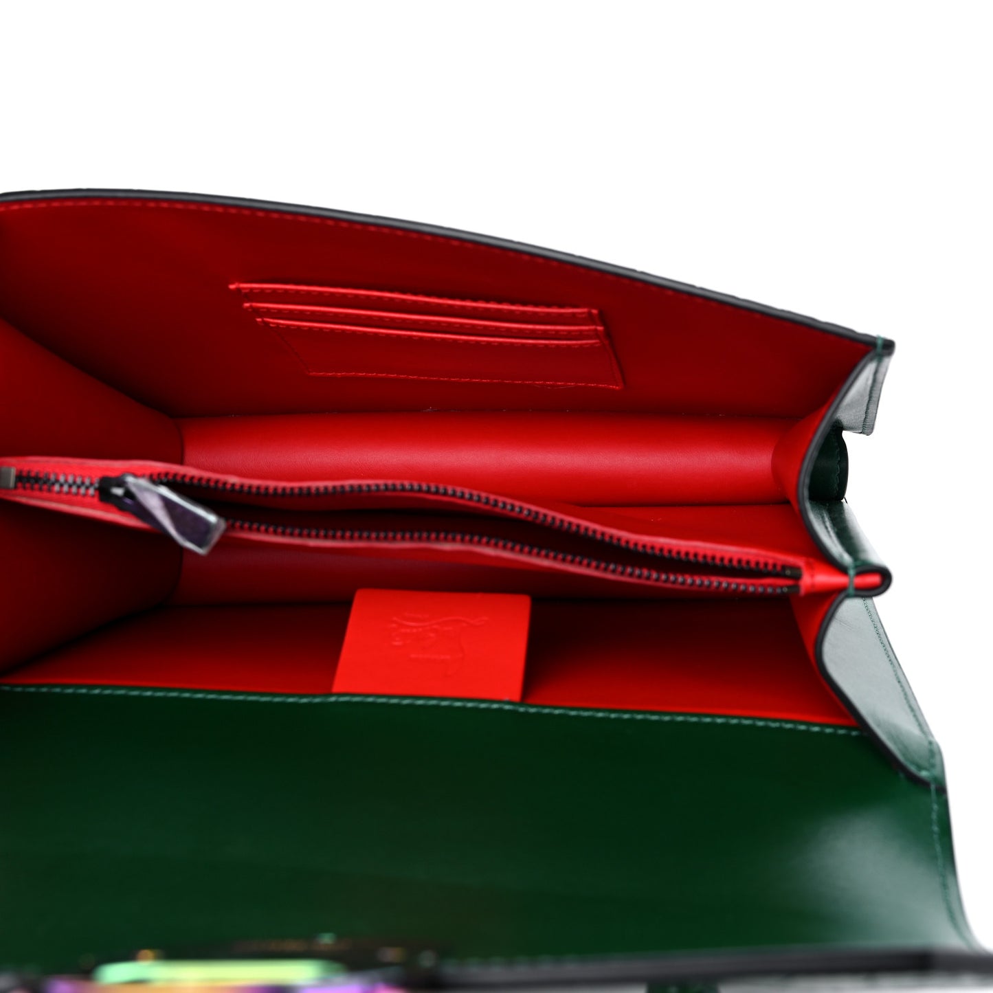 Alligator Embossed Calfskin Elisa Top Handle Bag Canopee Rainbow