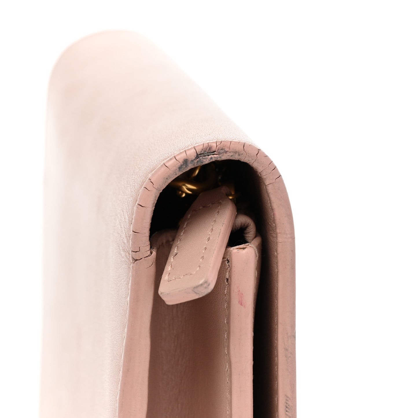 Smooth Calfskin Classic Monogram Kate Tassel Chain Wallet Pale Pink