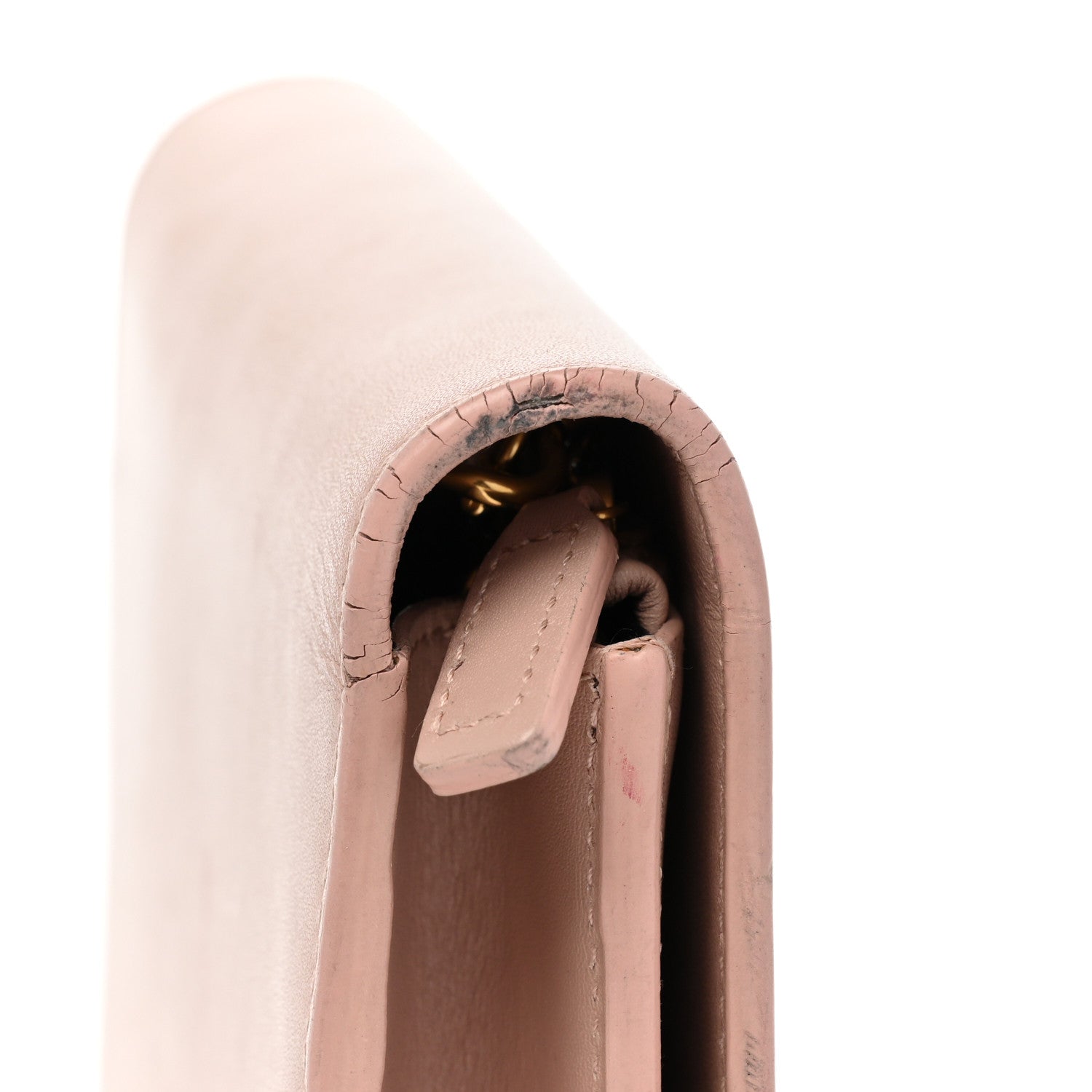 Saint Laurent Smooth Calfskin Classic Monogram Kate Tassel Chain Wallet Pale Pink 25 of 29