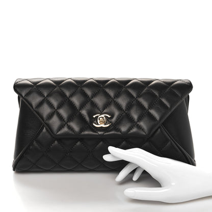 Chanel Lambskin Quilted Fold Up Again Clutch Black 2 of 10