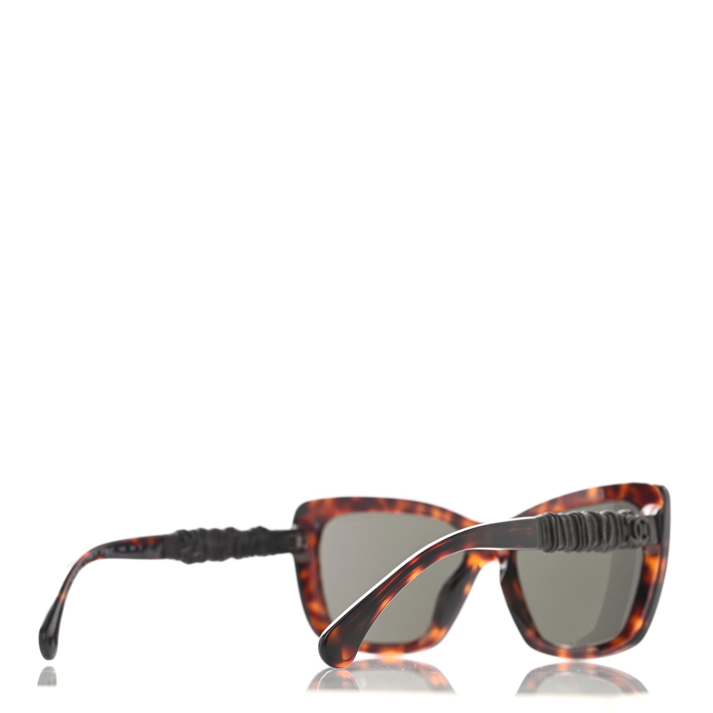 Acetate Calfskin Square Sunglasses 5476-Q Tortoise