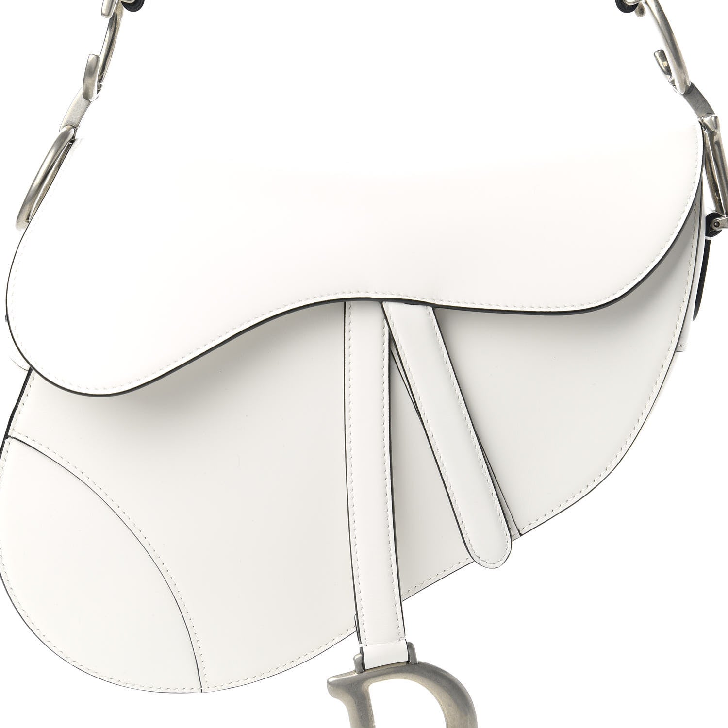 Christian Dior Smooth Calfskin Saddle Bag White 10 of 10