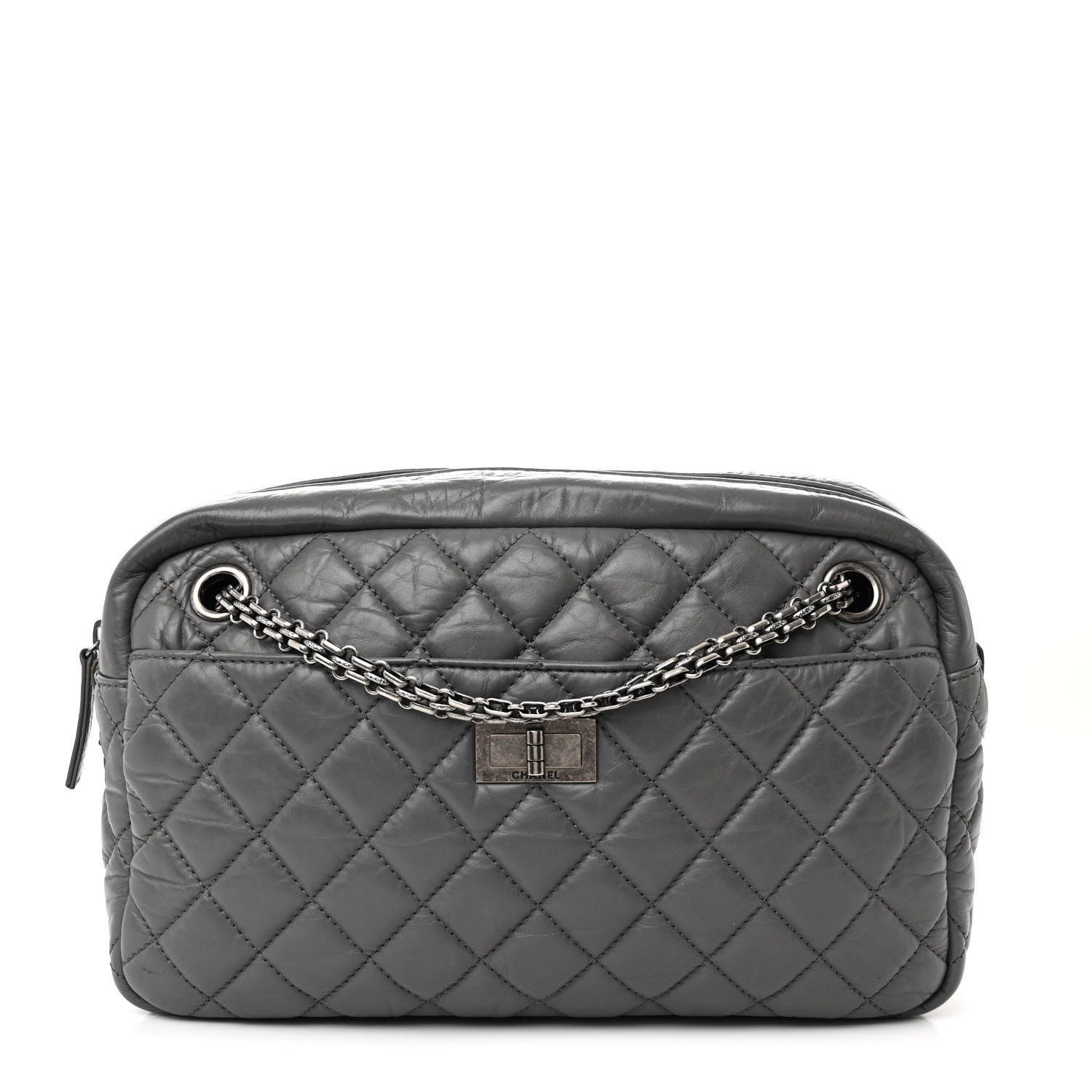 Chanel Aged Calfskin Quilted Medium Reissue Camera Case Grey 1 of 12