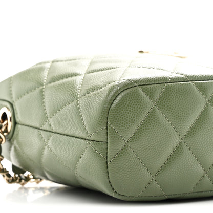 Chanel Caviar Quilted Chain Hobo Khaki 9 of 11
