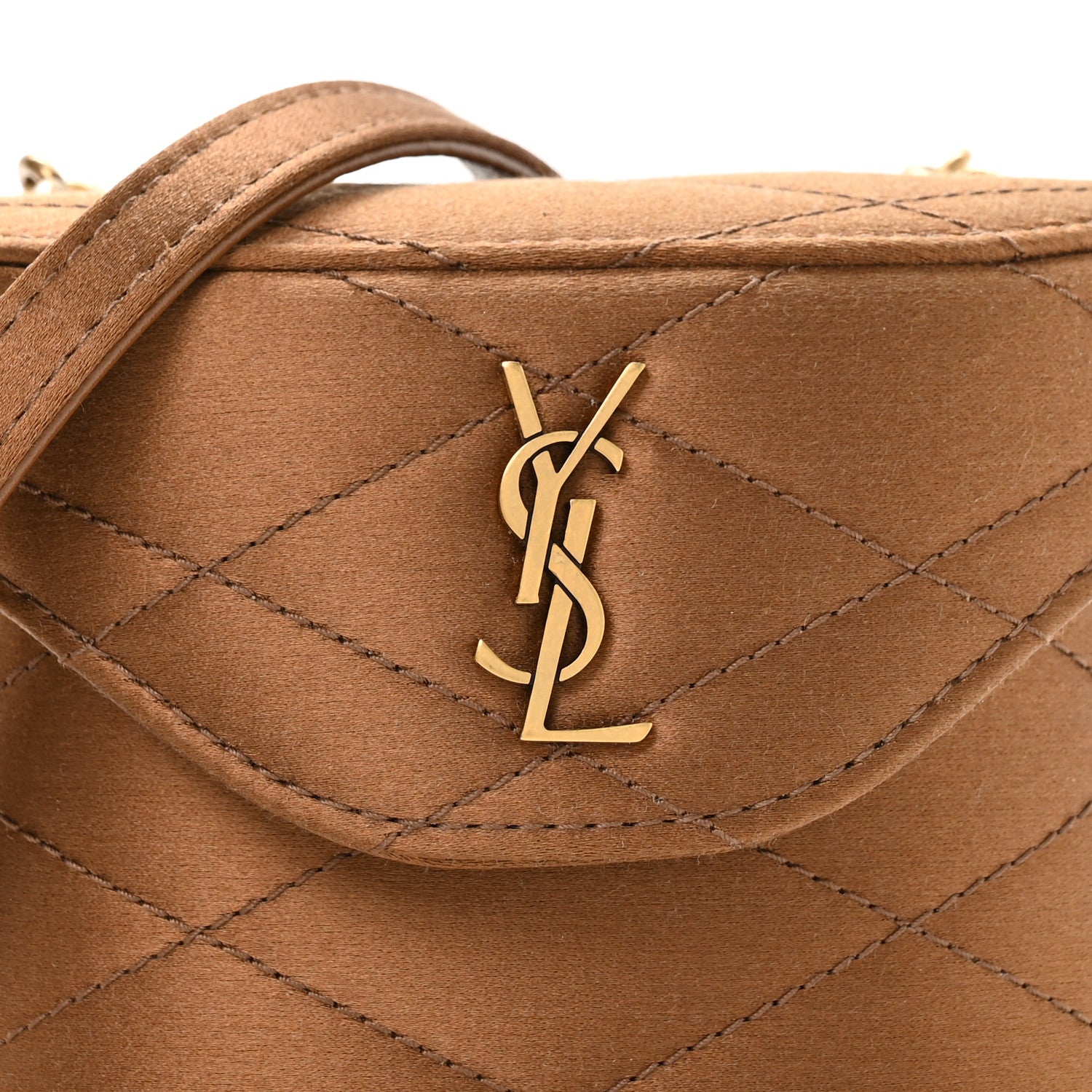 Saint Laurent Satin Matelasse Monogram Micro June Box Bag Bitter Cocoa 8 of 11