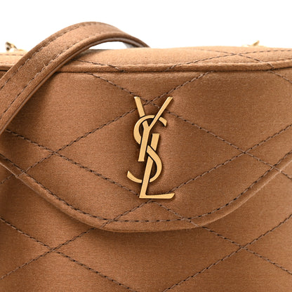 Saint Laurent Satin Matelasse Monogram Micro June Box Bag Bitter Cocoa 8 of 11