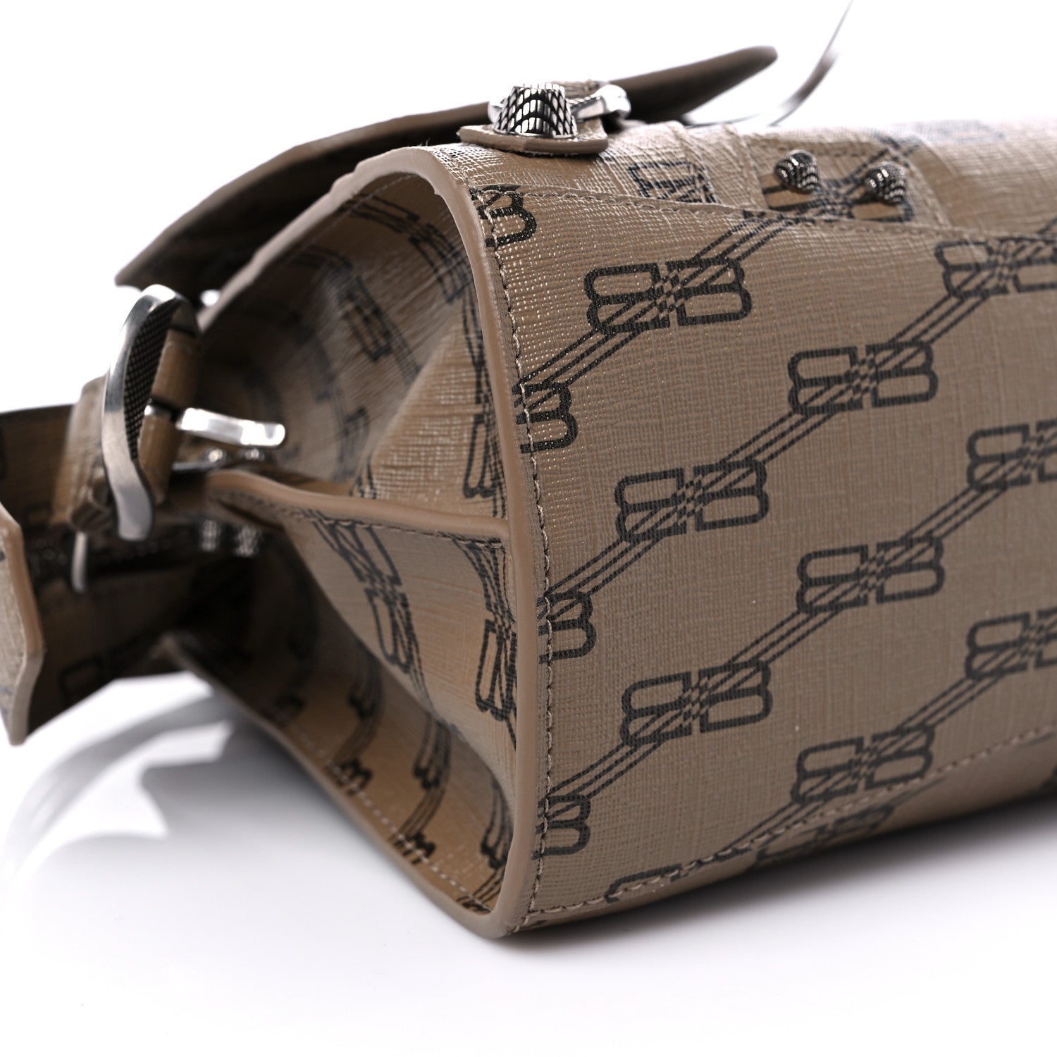 Balenciaga Coated Canvas BB Monogram Neo Cagole Handbag XS Beige Brown 8 of 9