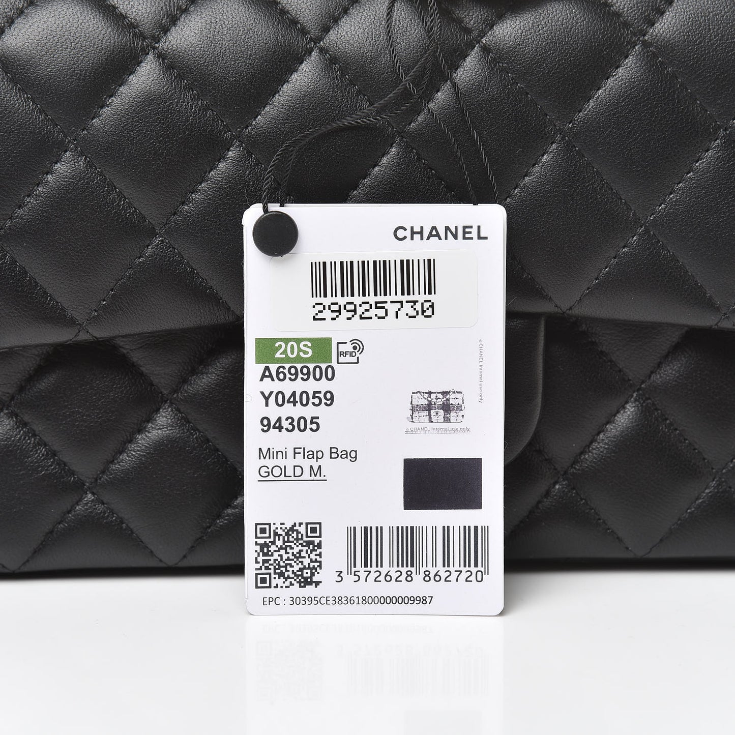 Lambskin Quilted Mini Rectangular Flap Black