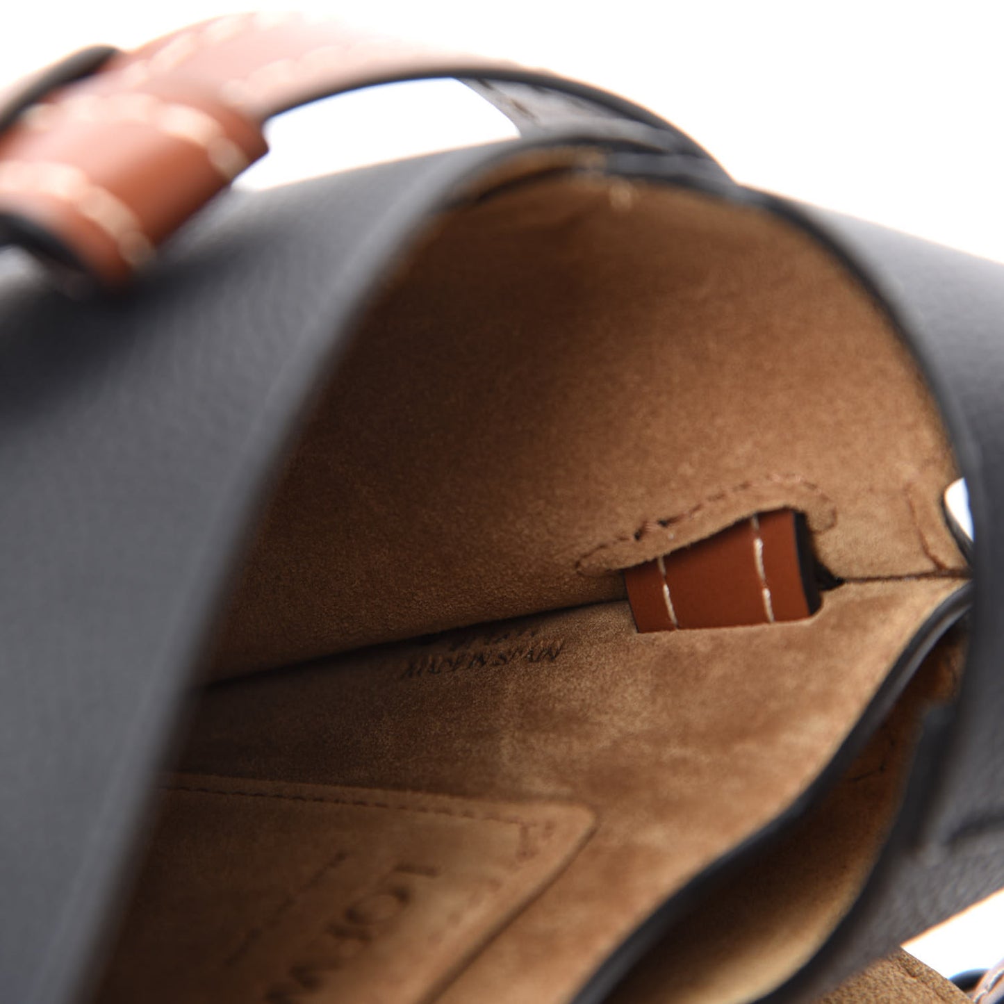Grained Calfskin Small Gate Crossbody Bag Pecan Black