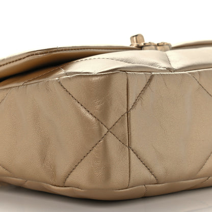 Chanel Metallic Goatskin Quilted Medium Chanel 19 Flap Gold 9 of 10