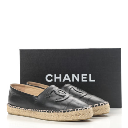 Chanel Lambskin CC Espadrilles 38 Black 11 of 11