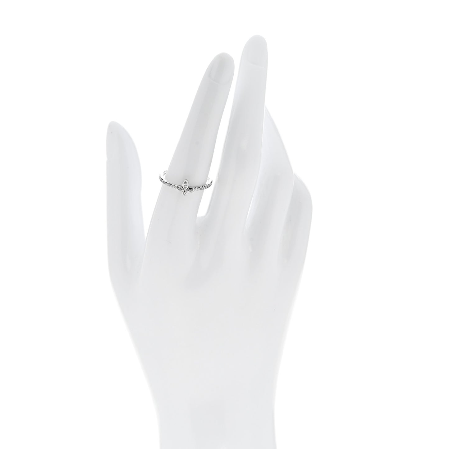 Platinum Diamond Fleur de Lis Band Ring 54 6.75