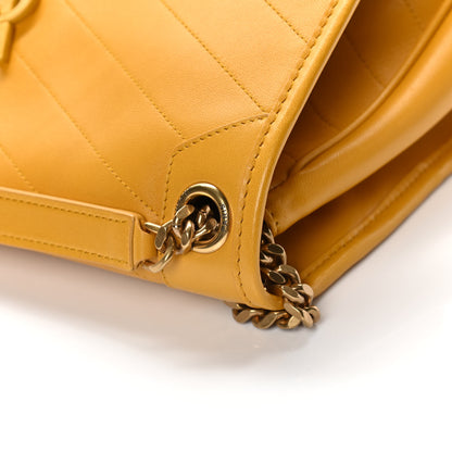 Saint Laurent Lambskin Matelasse Monogram Medium Niki Chain Satchel Yellow 13 of 17