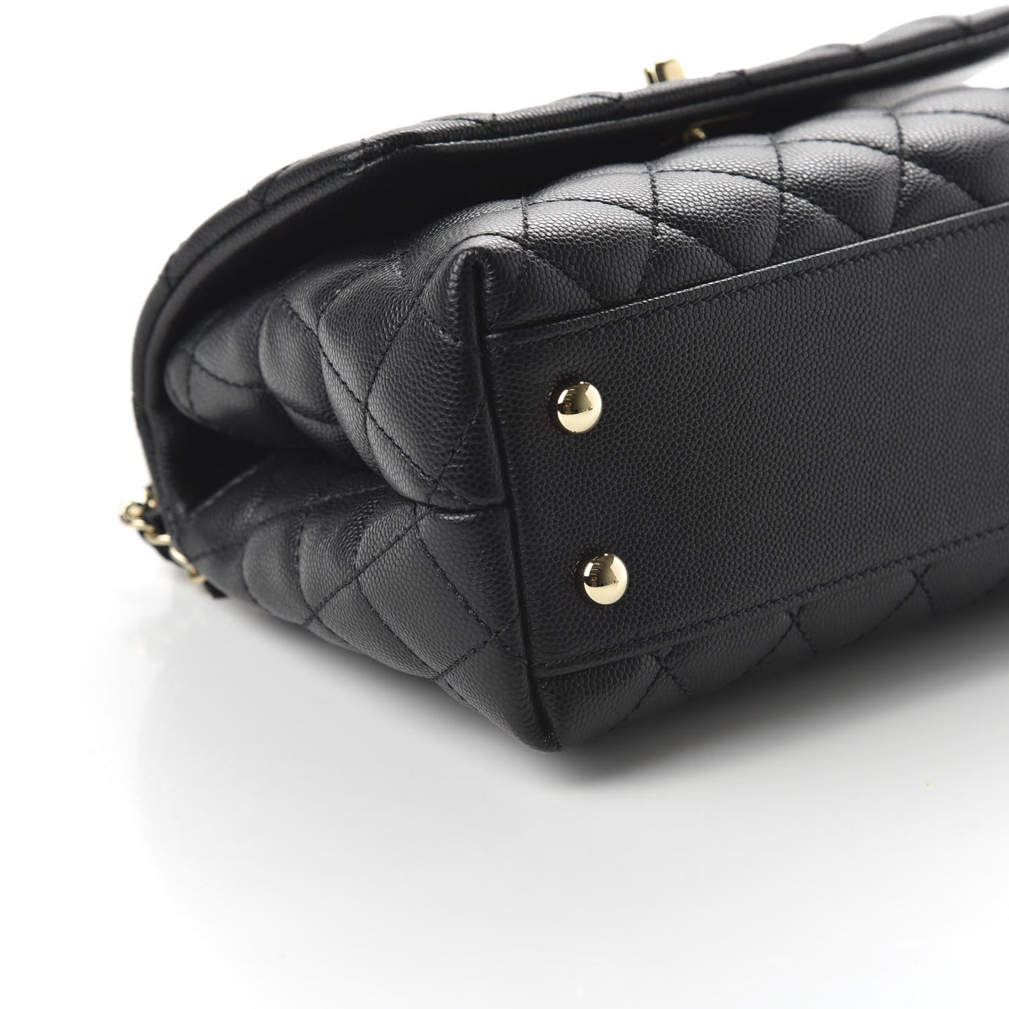 Caviar Quilted Mini Coco Handle Flap Black