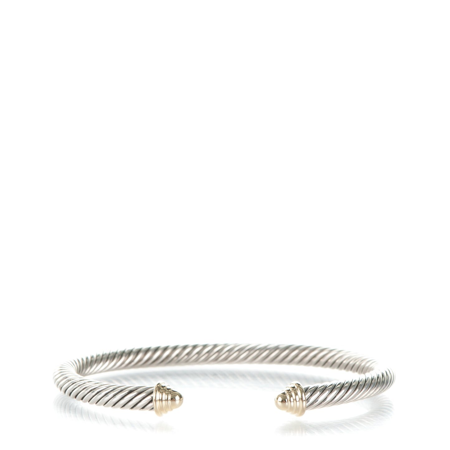 Sterling Silver 14K Yellow Gold 5mm Cable Classics Bracelet