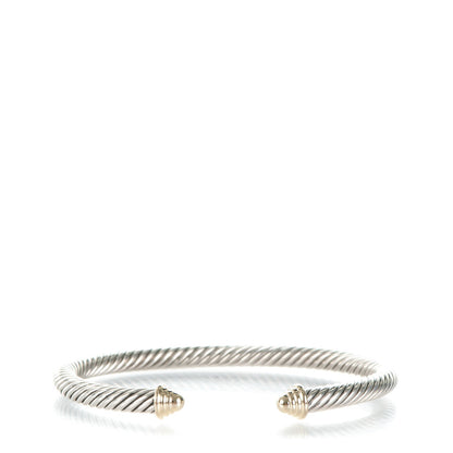 David Yurman Sterling Silver 14K Yellow Gold 5mm Cable Classics Bracelet 1 of 5