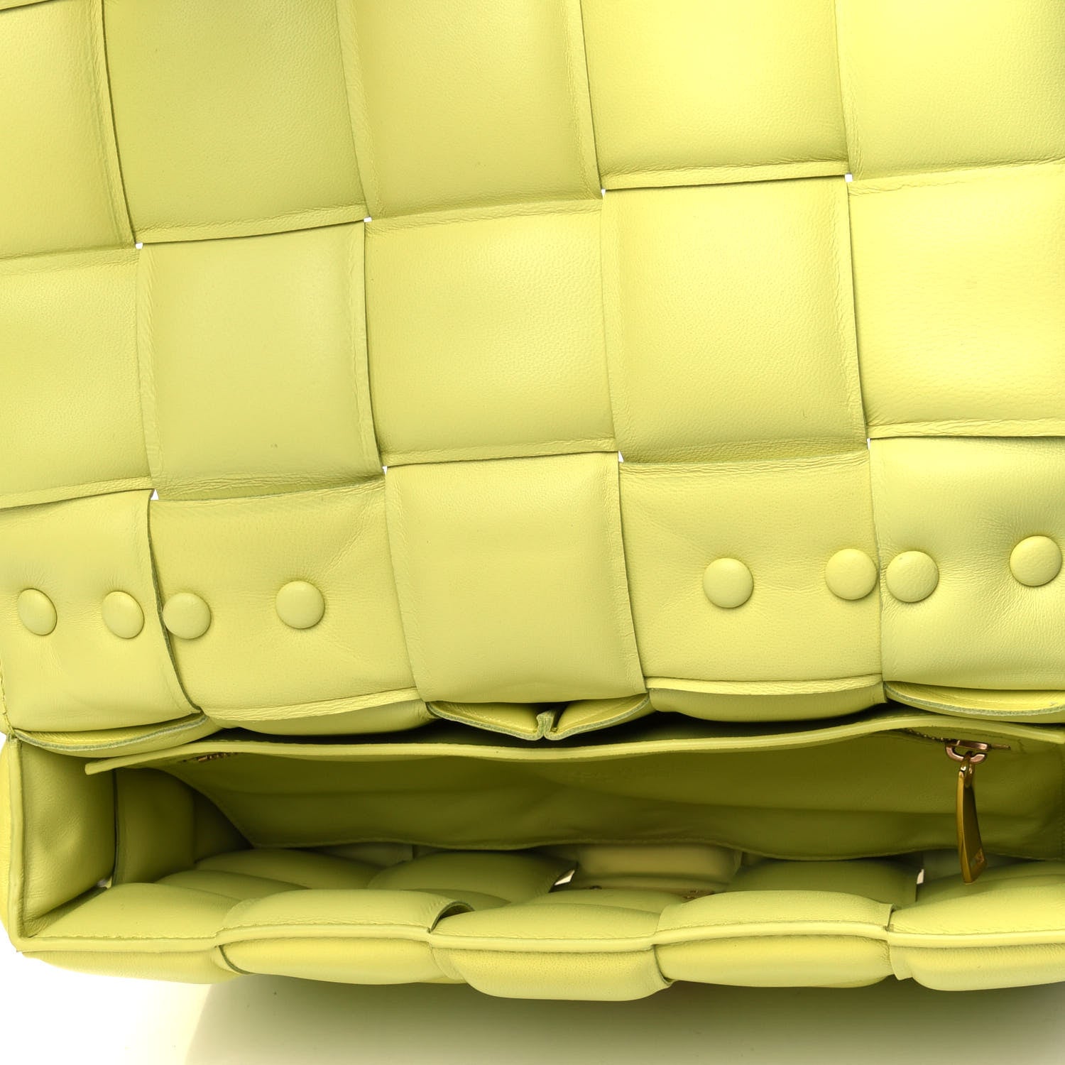 Bottega Veneta Lambskin Maxi Intreccio Padded Chain Cassette Crossbody Bag Seagrass 4 of 4