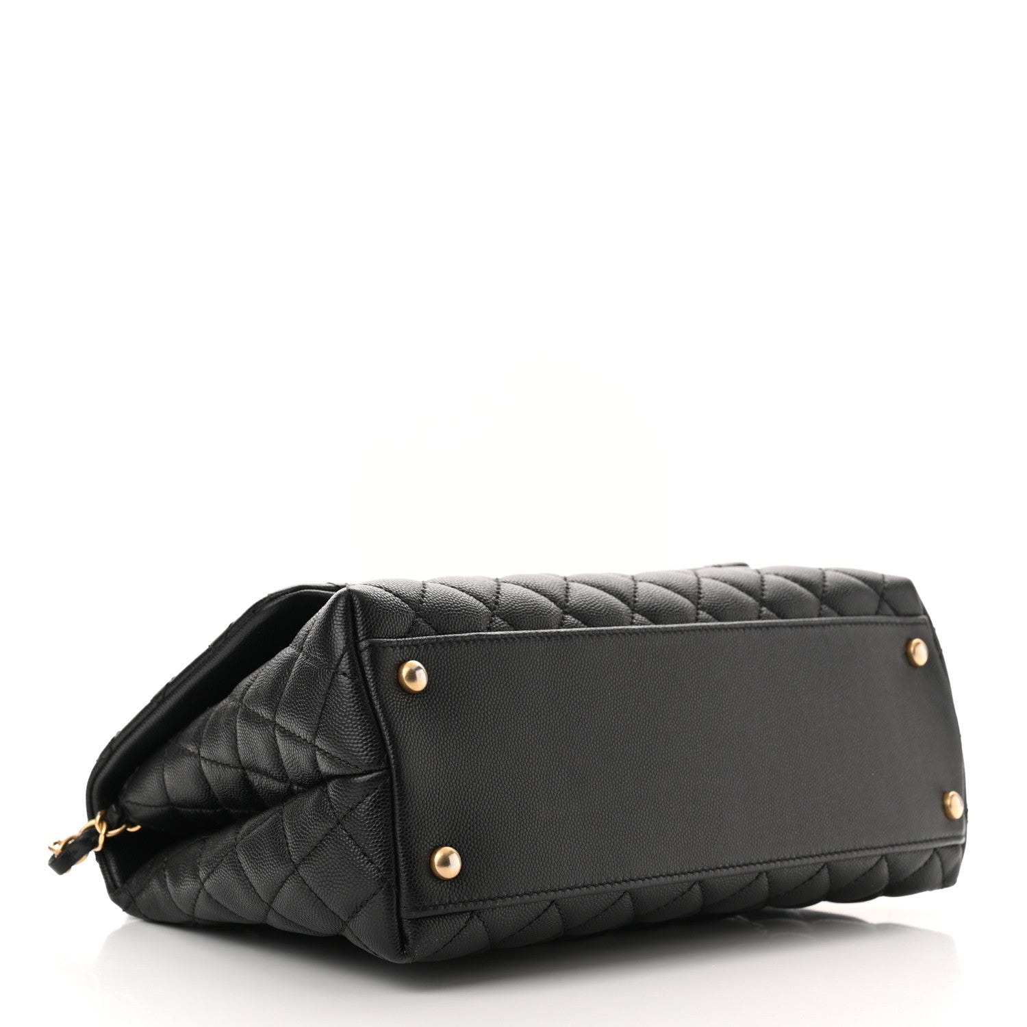 Chanel Caviar Lizard Embossed Quilted Small Coco Handle Flap Black 4 of 10