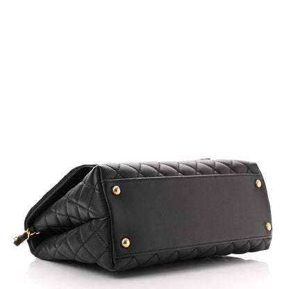Chanel Caviar Lizard Embossed Quilted Small Coco Handle Flap Black 4 of 10