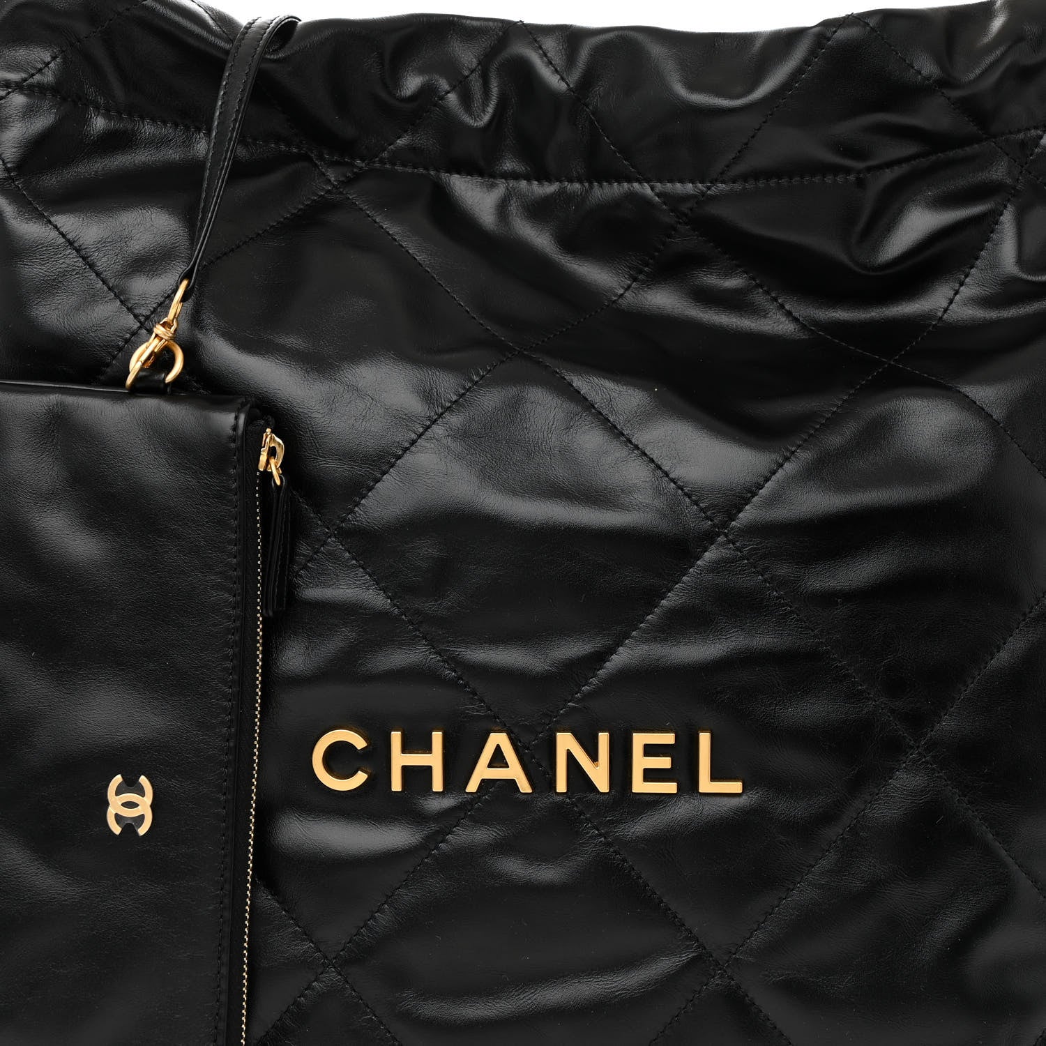 Chanel Shiny Calfskin Quilted Chanel 22 Black 9 of 11
