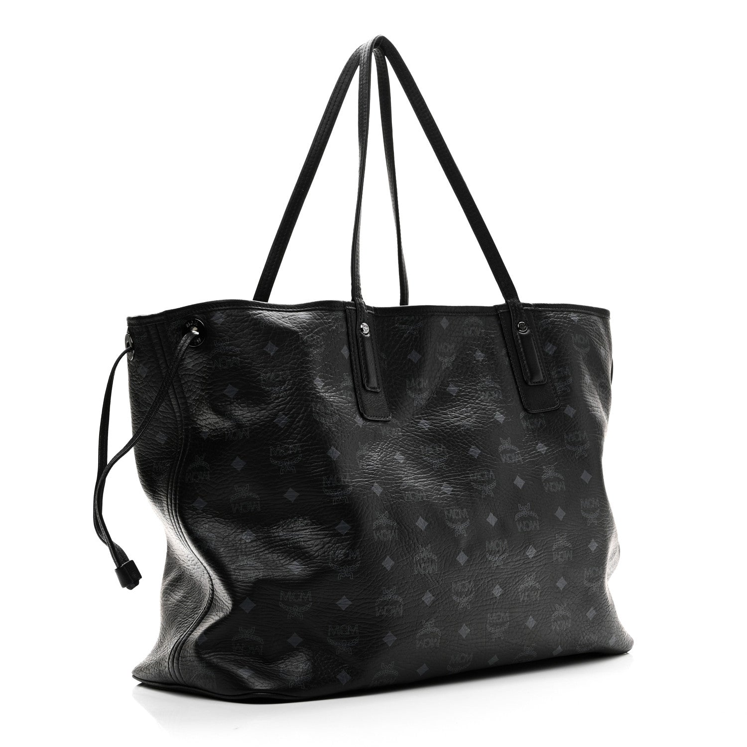 MCM Visetos Large Liz Reversible Shopper Tote Black 5 of 17