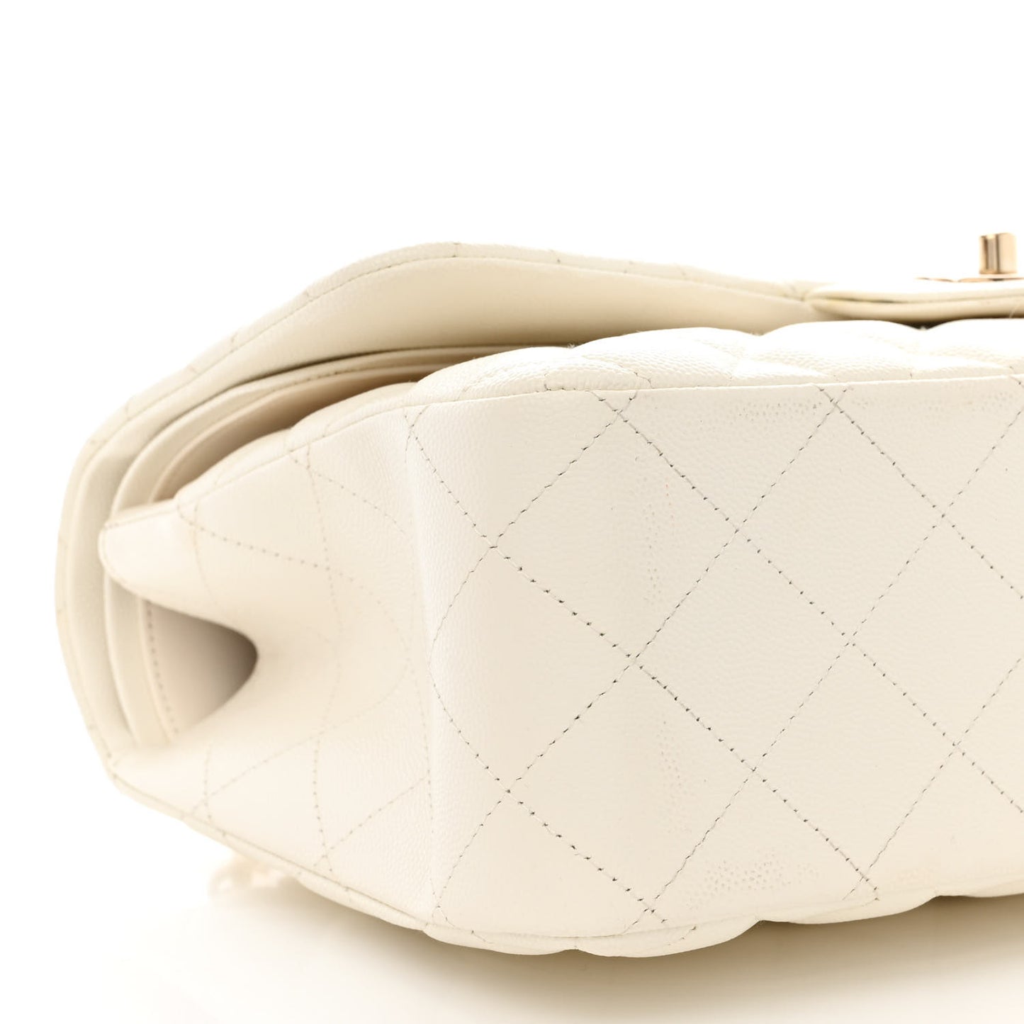 Caviar Quilted Jumbo Double Flap White