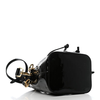 Fendi Vitello Vernice Mou F is Fendi Karligraphy Embossed Mini Mon Tresor Bucket Bag Black 3 of 4