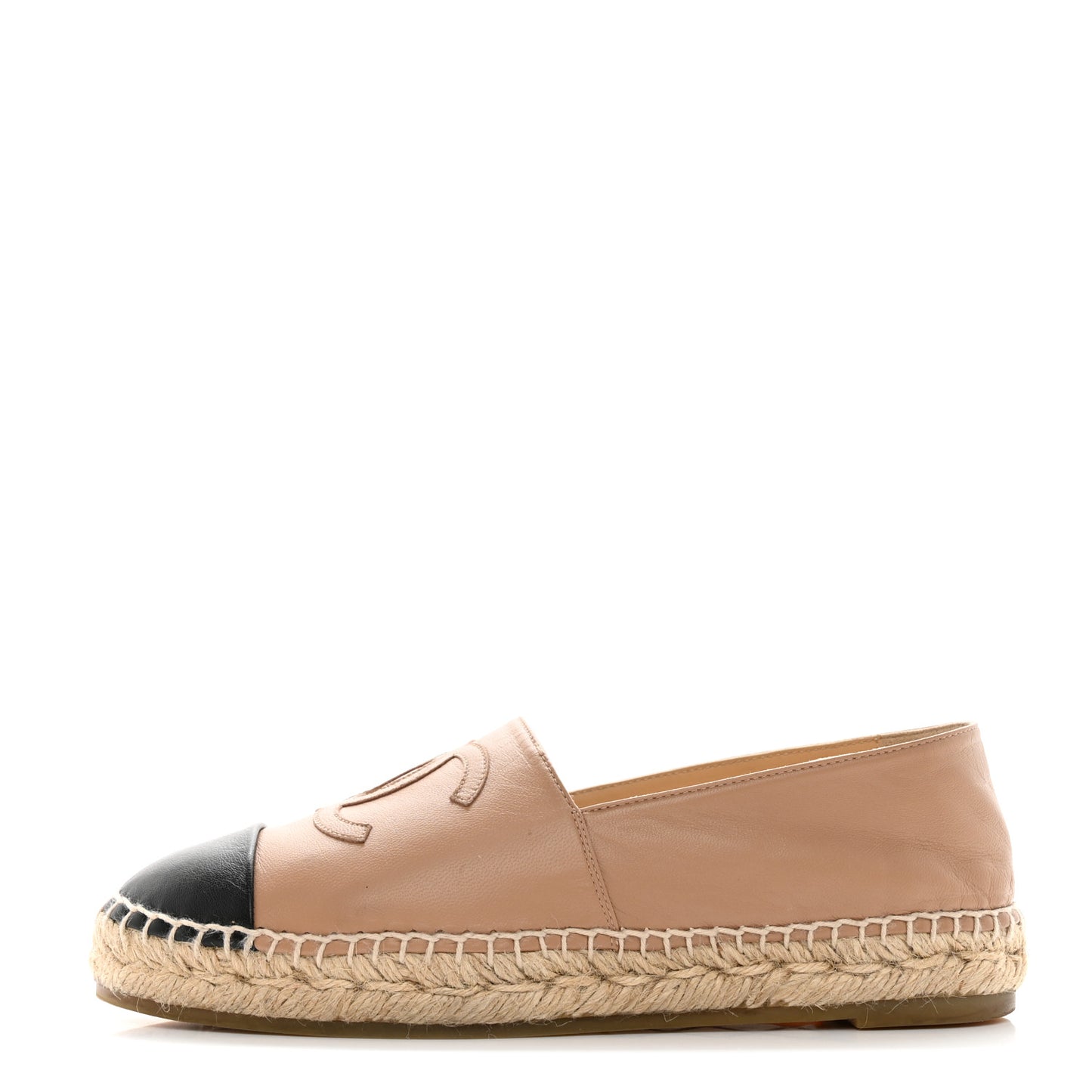 Lambskin CC Espadrilles 38 Beige Black