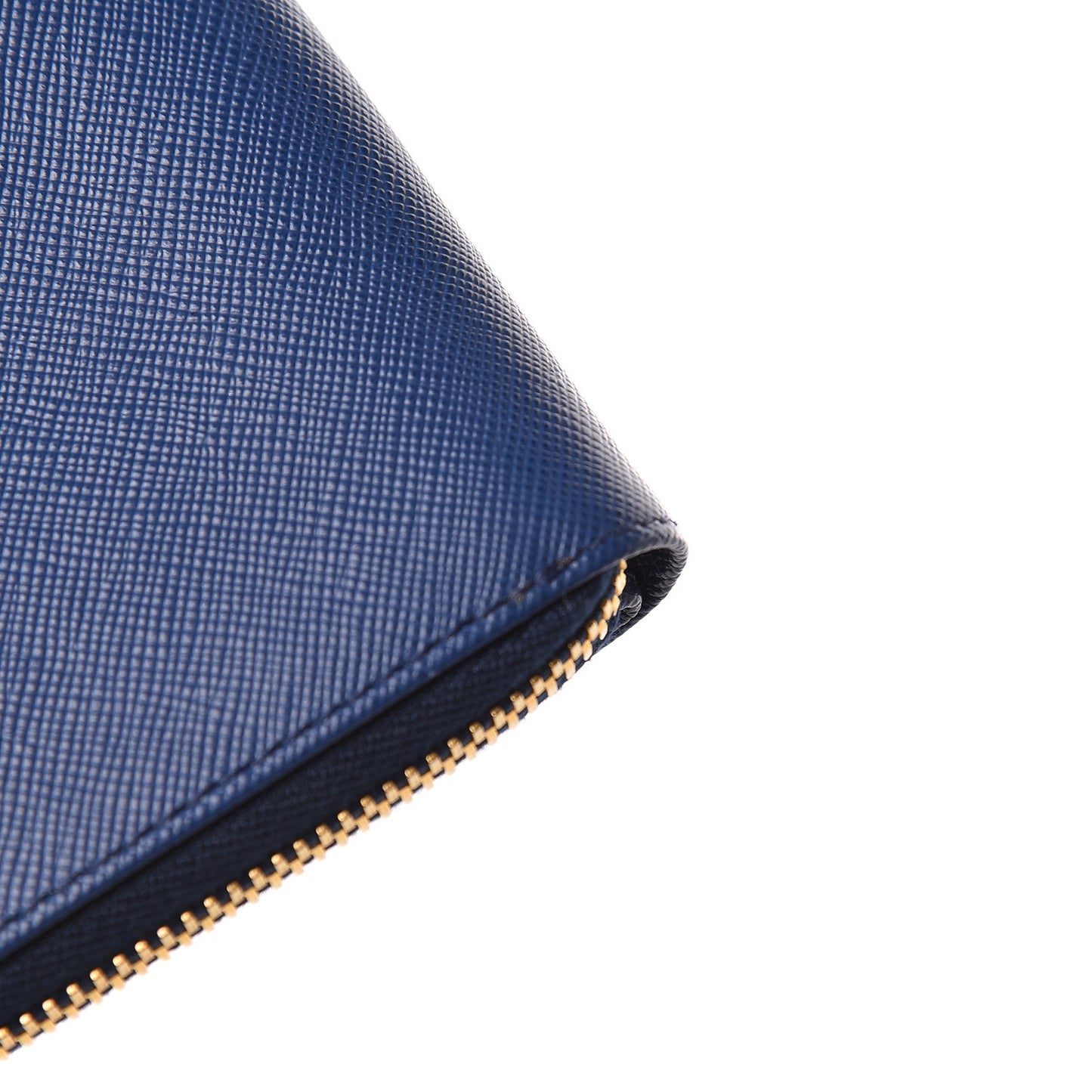 Saffiano Metal Compact Zip Around Wallet Bluette