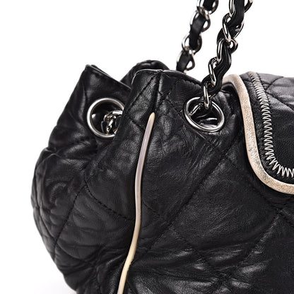 Chanel Lambskin Quilted East West Accordion Flap Black 12 of 16