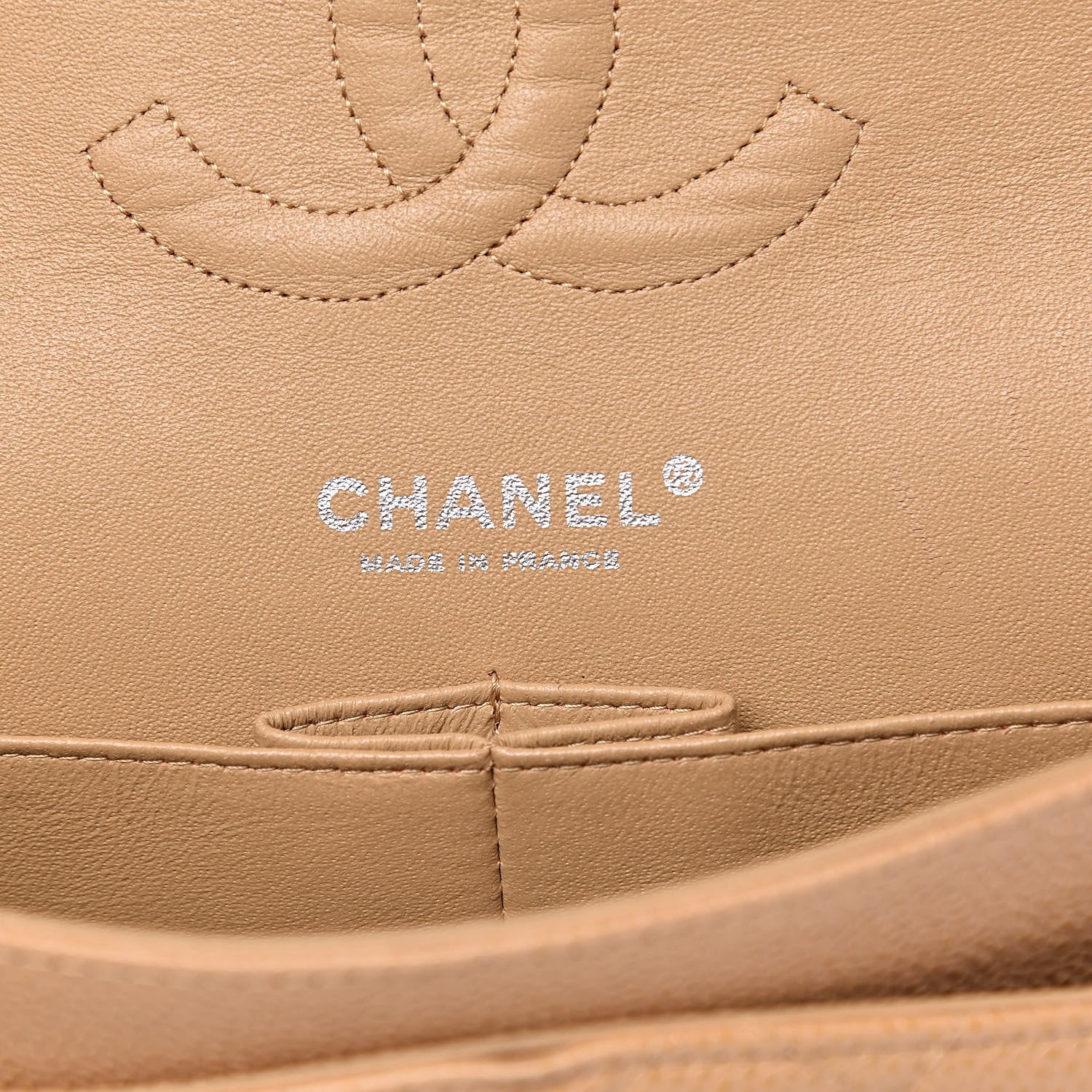 Chanel Caviar Quilted Medium Double Flap Beige 6 of 12