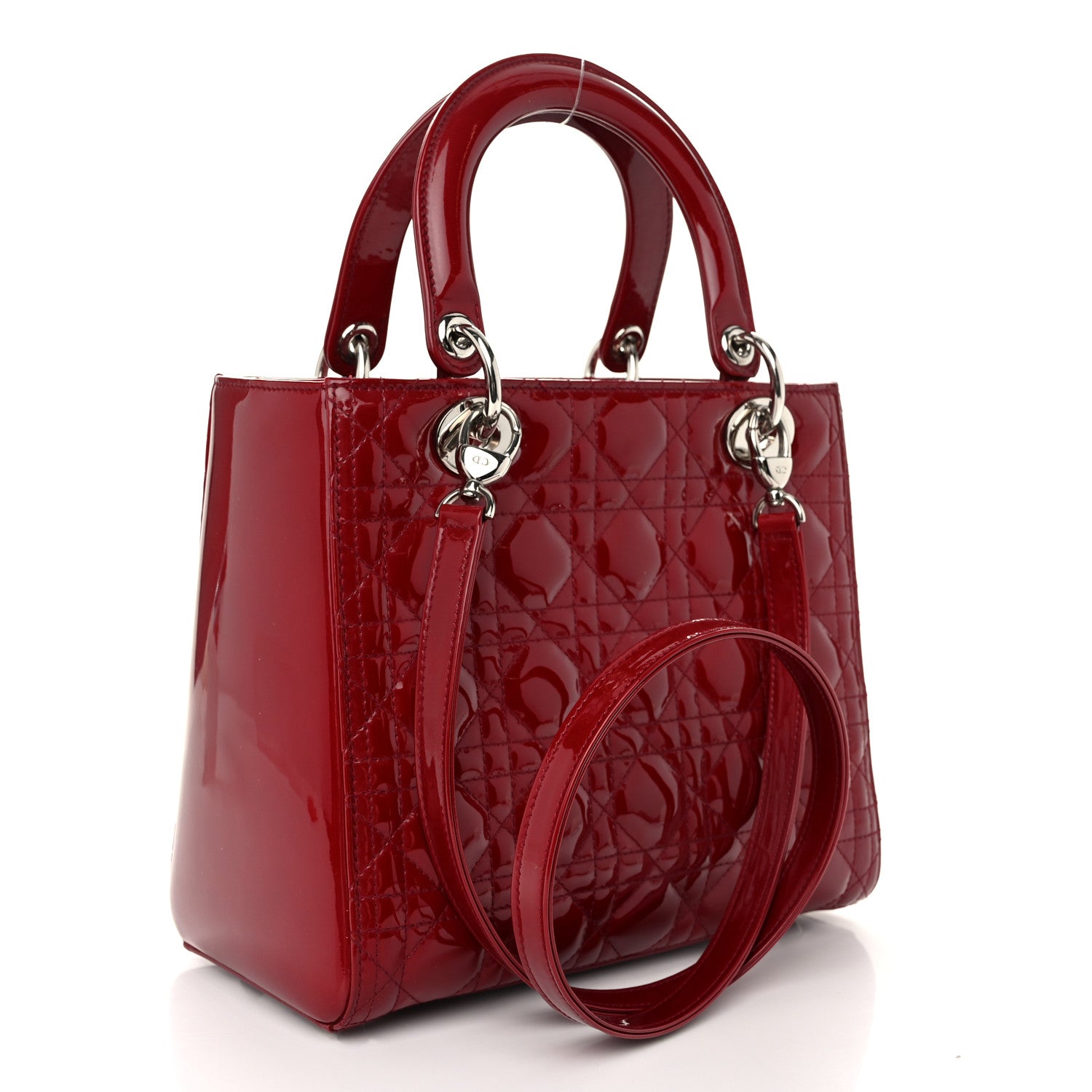 Christian Dior Patent Cannage Medium Lady Dior Red 3 of 10