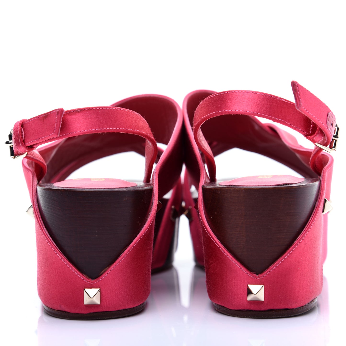 Satin Rockstud Platform Sandals 37 Pink