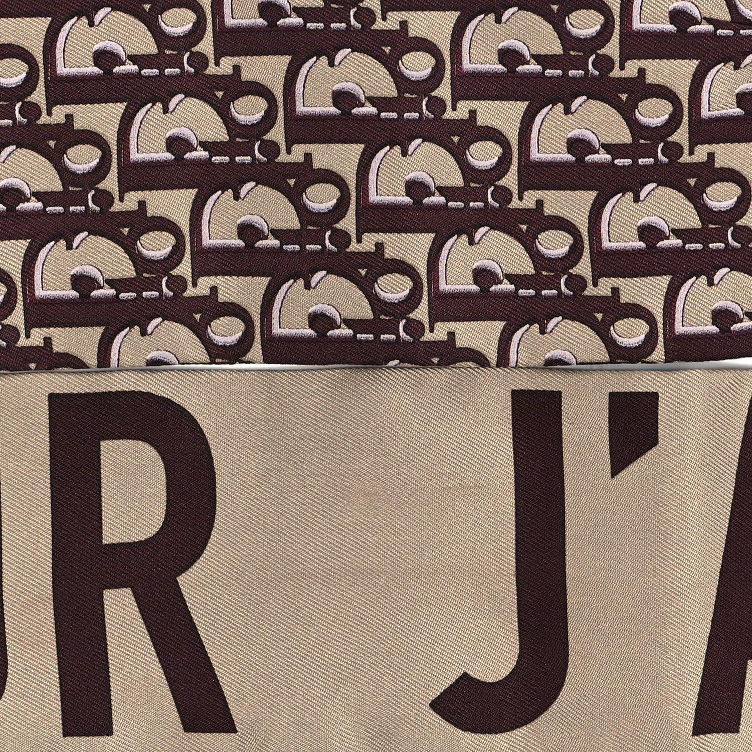 Christian Dior Silk Oblique Mitzah Scarf Bordeaux 4 of 4