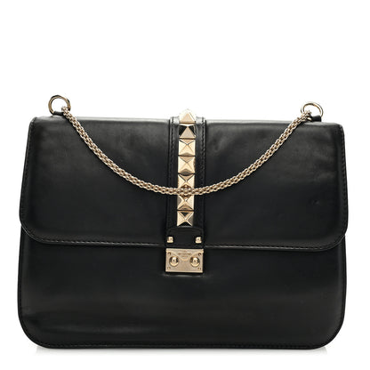 Valentino Garavani Vitello Extra Large Glam Lock Rockstud Flap Black 1 of 9