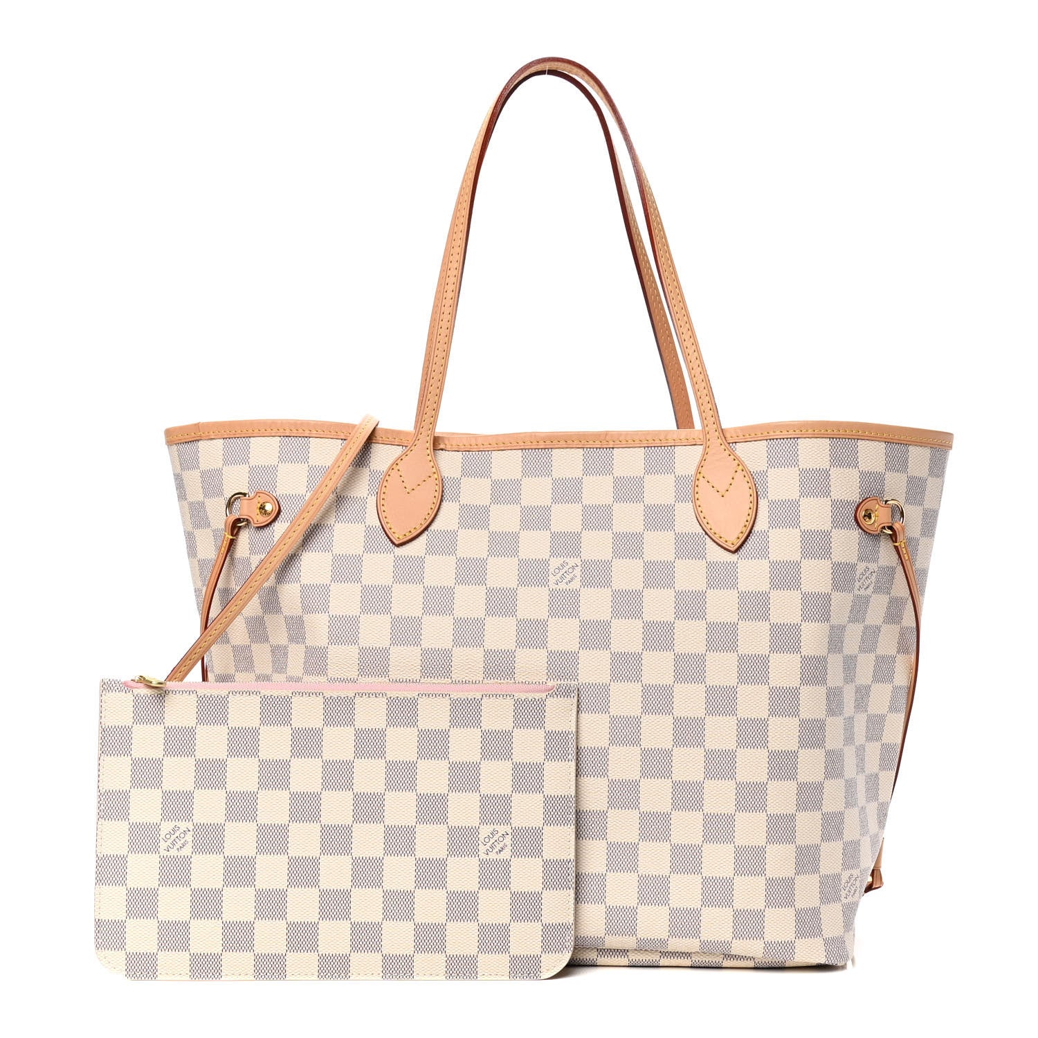 Louis Vuitton Damier Azur Neo Neverfull MM Rose Ballerine 1 of 6