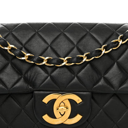 Chanel Lambskin Quilted XL Jumbo Single Flap Black 5 of 14